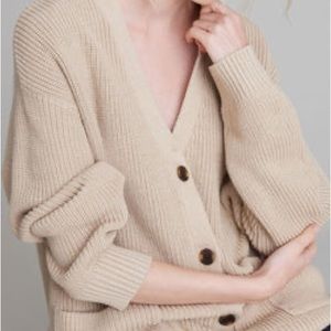 American Eagle Beige Oversized Cardigan Size Large